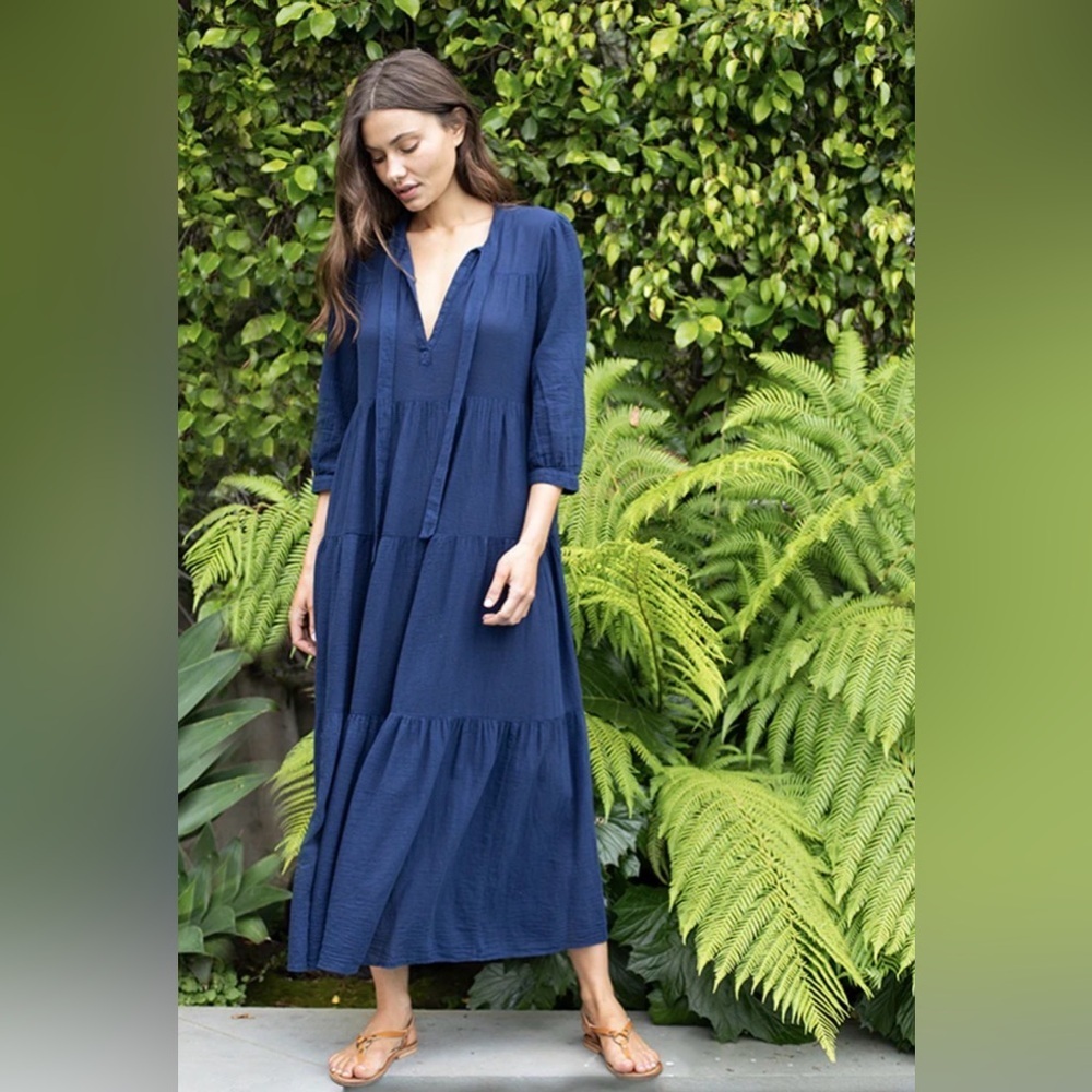 Honorine Long Giselle Cover Up in Color Royal Blue. Size S - Picture 6 of 8